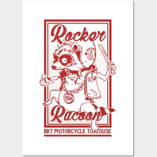 Rocker racoon -RED- Posters and Art